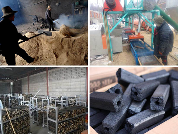 make charcoal with sawdust briquette machine