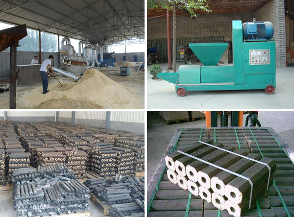 straw charcoal and briquette machine