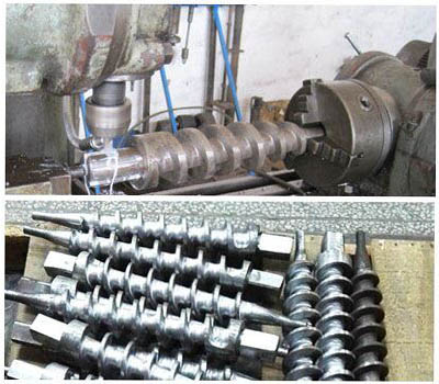 The welding technology of propeller in wood briquette machine