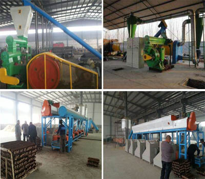 Successive and increasing feeding of briquette machine