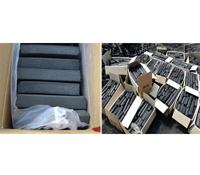 The safe packing of finished product of briquette machine