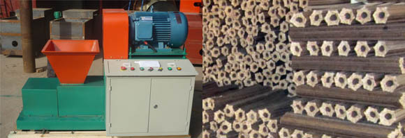 Briquette machine and briquettes